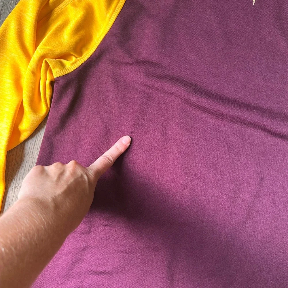 Adidas Arizona State Sun Devils Men XS Long Sleeve ClimaWarm Shirt Maroon Gold